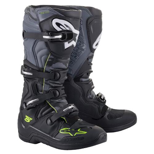 ALPINESTARS TECH 5 BOOTS BLACK GREY FLURO YELLOW 07