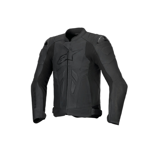 ALPINESTARS DUSK AIRFLOW LEATHER JACKET BLACK BLACK 48