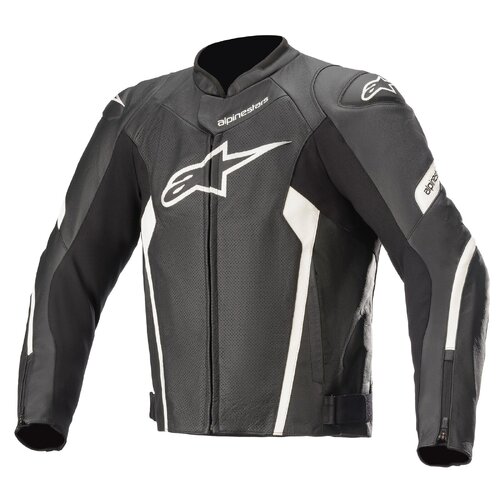 ALPINESTARS FASTER V2 AIR LEATHER JACKET BLACK WHITE 48