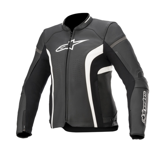 ALPINESTARS STELLA KIRA LEATHER JACKET BLACK WHITE 44 (10)