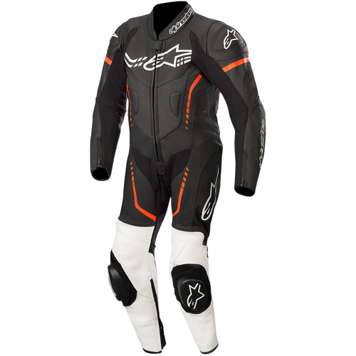 ALPINESTARS GP PLUS YOUTH 1 PIECE SUIT BLACK WHITE FLURO RED 150