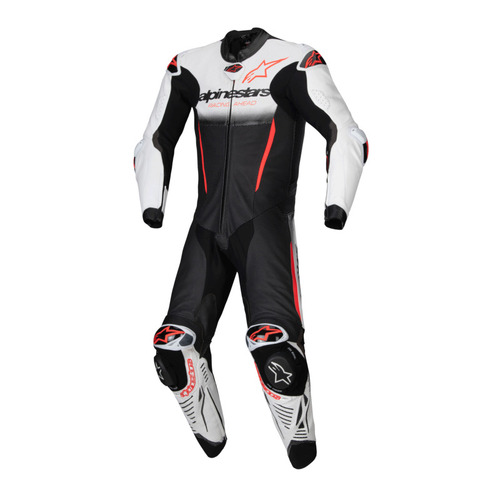 ALPINESTARS GPR7 1PC LEATHER SUIT WHITE BLACK FLURO RED 48