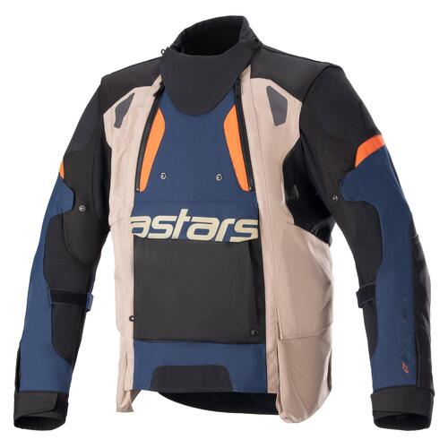 ALPINESTARS HALO DRYSTAR ADVENTURE JACKET DARK BLUE KHAKI FLAME ORANGE 3XL