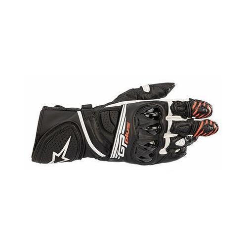 ALPINESTARS GP PLUS R2 GLOVES BLACK WHITE RED TIPS S