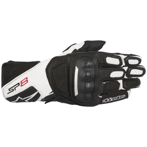 ALPINESTARS SP-8 V2 LEATHER GLOVES BLACK WHITE FLURO YELLOW S