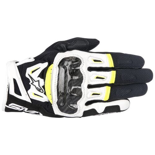 ALPINESTARS SMX 2 AIR CARBON V2 GLOVES BLACK WHITE FLURO YELLOW S