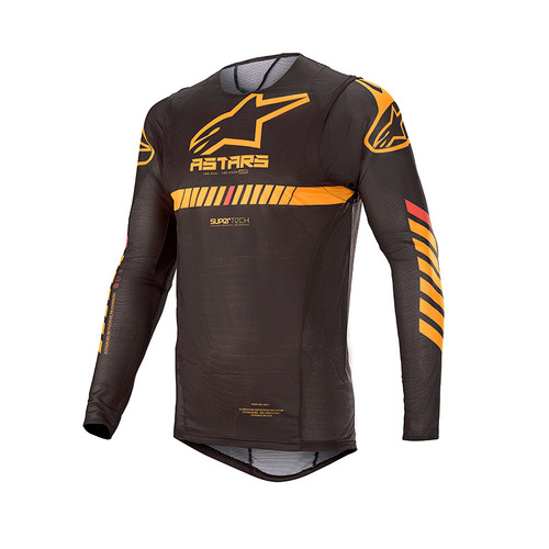 ALPINESTARS 2020 SUPERTECH JERSEY BLACK ORANGE FLURO RED S