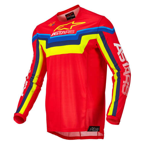 ALPINESTARS 2022 TECHSTAR QUADRO JERSEY RED YELLOW FLURO BLUE S