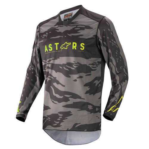 ALPINESTARS 2022 RACER TACTICAL JERSEY BLACK GREY CAMO FLURO YELLOW S