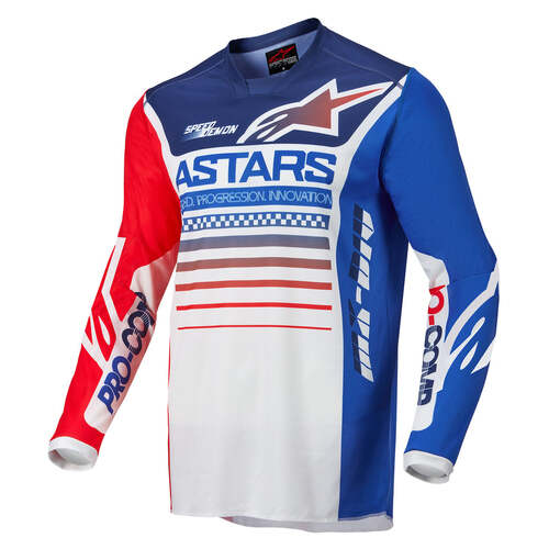 ALPINESTARS 2022 RACER COMPASS JERSEY WHITE RED FLURO BLUE S