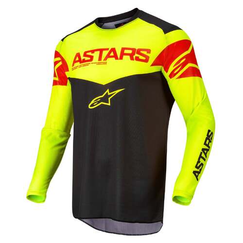 ALPINESTARS 2022 FLUID TRIPLE JERSEY BLACK YELLOW FLURO RED FLURO S