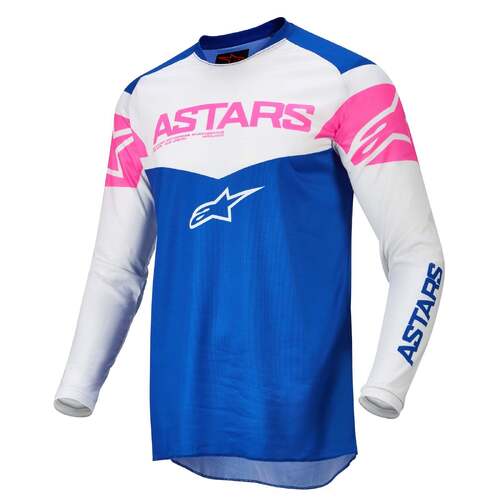 ALPINESTARS 2022 FLUID TRIPLE JERSEY BLUE WHITE FLURO PINK S