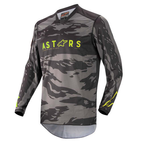 ALPINESTARS 2022 YOUTH RACER TACTICAL JERSEY BLACK GREY CAMO FLURO YELLOW XL