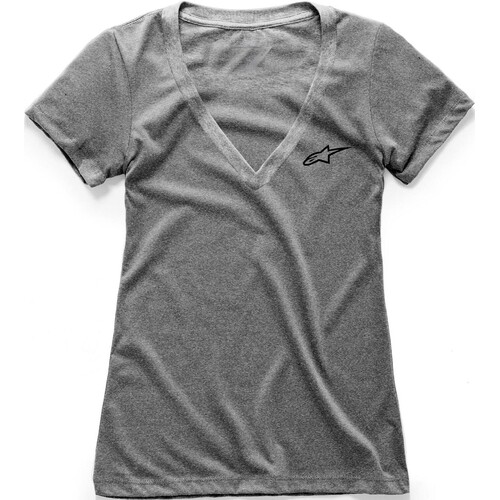 ALPINESTARS WOMENS AGELESS VNECK TEE GREY HEATHER XS