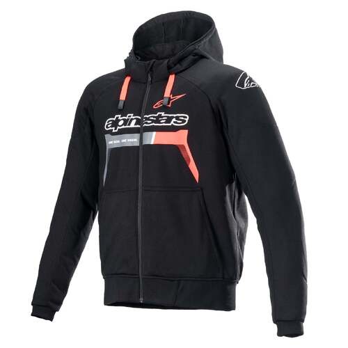ALPINESTARS CHROME IGNITION HOODIE BLACK FLURO RED 3XL