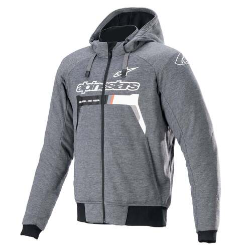 ALPINESTARS CHROME IGNITION HOODIE MELANGE DARK GREY WHITE S