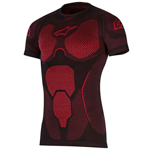 ALPINESTARS RIDE TECH SUMMER SHORT SLEEVE TOP BLACK RED XS/S