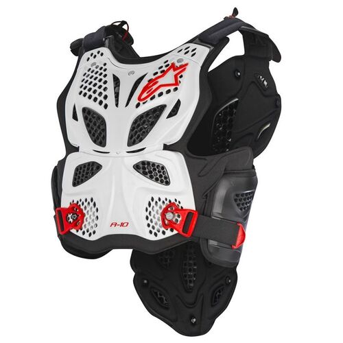 ALPINESTARS A10 CHEST ARMOUR WHITE BLACK RED XL/XXL