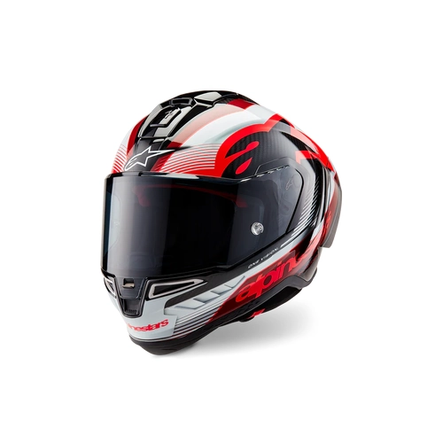 ALPINESTARS SUPERTECH SR10 TEAM BLACK CARBON RED WHITE GLOSS HELMET S