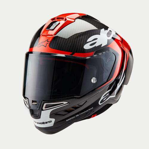 ALPINESTARS SUPERTECH SR10 ELEMENT BLACK CARBON BRIGHT RED WHITE GLOSS HELMET XS