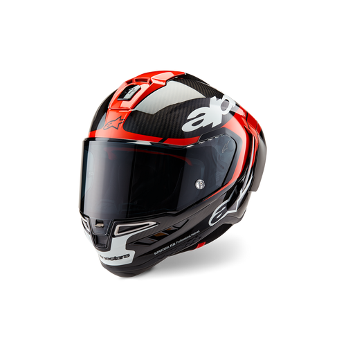 ALPINESTARS SUPERTECH SR10 ELEMENT BLACK CARBON BRIGHT RED WHITE GLOSS HELMET XS