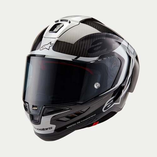 ALPINESTARS SUPERTECH SR10 ELEMENT BLACK CARBON SILVER BLACK GLOSS HELMET XS