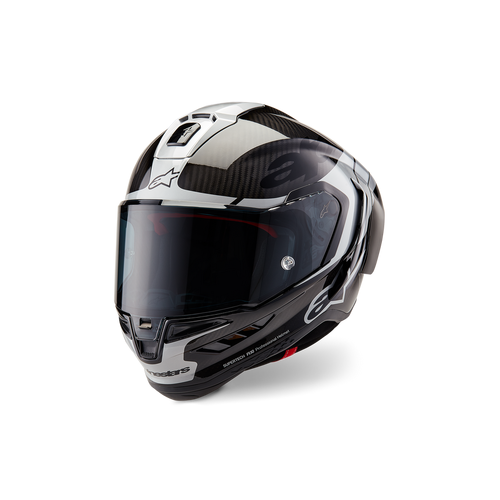 ALPINESTARS SUPERTECH SR10 ELEMENT BLACK CARBON SILVER BLACK GLOSS HELMET XS