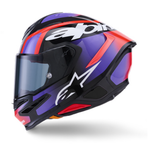 Alpinestars S-R7 Helmet Lumen Black Purple Fluro Red White Gloss XS