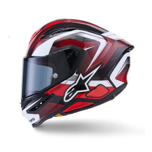 Alpinestars S-R7 Helmet Kinetis Black White Red Gloss XS