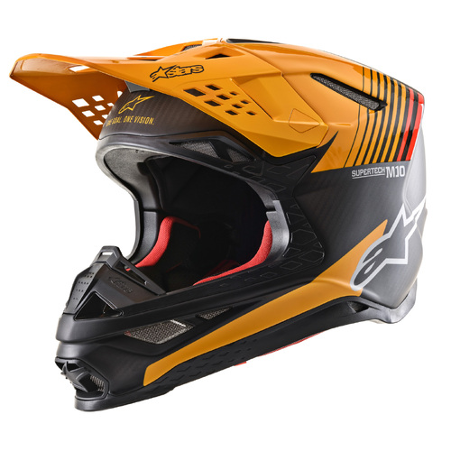 ALPINESTARS SUPERTECH S-M10 DYNO HELMET MATT BLACK CARBON GLOSS ORANGE S