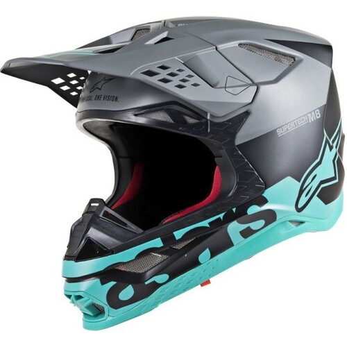 ALPINESTARS SUPERTECH S-M8 RADIUM HELMET MATT BLACK TEAL S