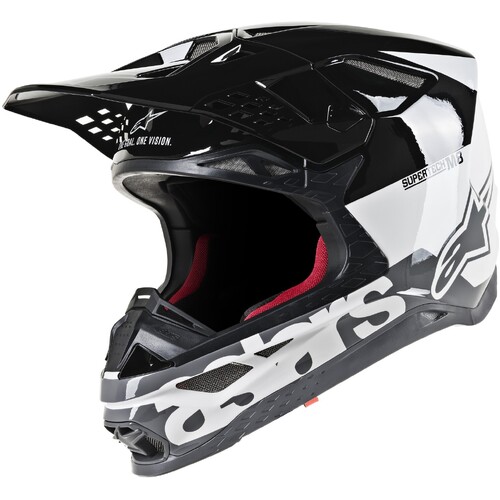 ALPINESTARS SUPERTECH S-M8 RADIUM HELMET BLACK WHITE GREY S