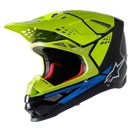ALPINESTARS S-M8 FACTORY HELMET BLACK FLURO YELLOW BLUE L