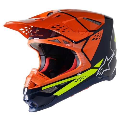 ALPINESTARS S-M8 FACTORY HELMET BLUE FLURO ORANGE FLURO YELLOW XS
