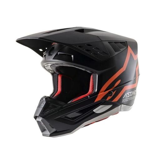 ALPINESTARS SM5 COMPASS HELMET MATT BLACK FLURO ORANGE XS