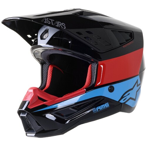 ALPINESTARS SM5 BOND HELMET BLACK RED CYAN SILVER S