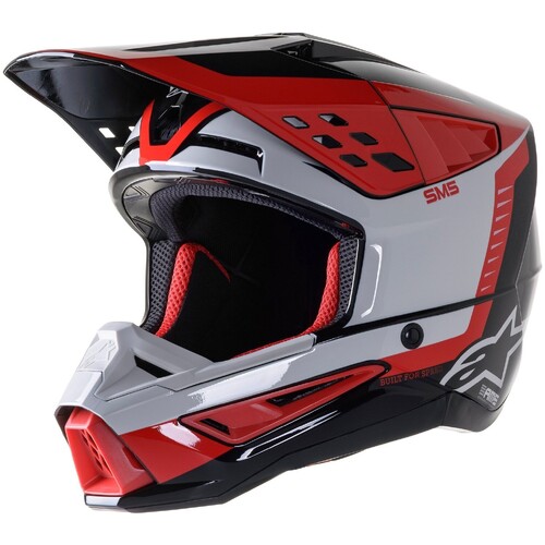 ALPINESTARS SM5 BEAM HELMET BLACK GREY RED XS