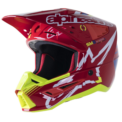 ALPINESTARS SM5 ACTION GLOSS RED WHITE FLURO YELLOW XS