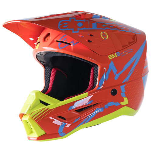 ALPINESTARS SM5 ACTION GLOSS FLURO ORANGE CYAN YELLOW XS