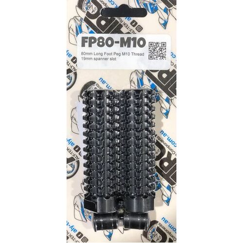 ALY-TEK ATRC 80MM LONG FOOT PEG M10 THREAD SILVER