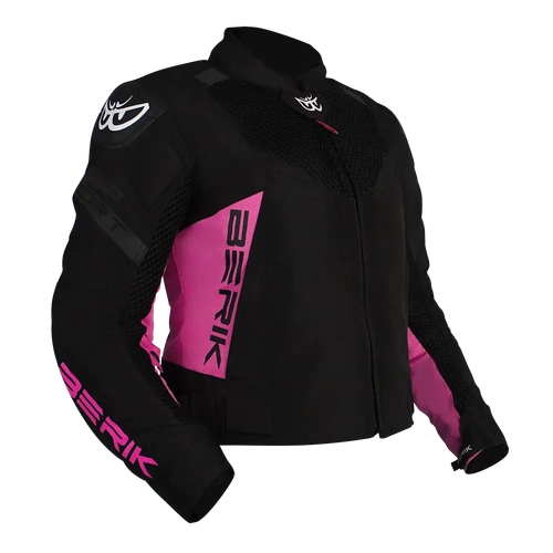 BERIK 4 SEASONS LADIES TEXTILE JACKET BLACK PINK 38