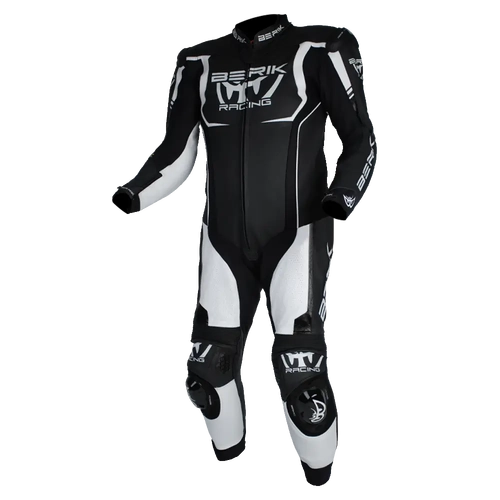 BERIK MUGELLO LEATHER RACE SUIT BLACK WHITE 48