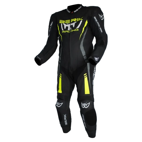 BERIK SICILY LEATHER RACE SUIT BLACK HI VIZ 54