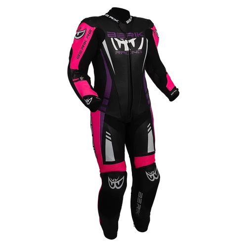 BERIK SICILY LADIES LEATHER RACE SUIT BLACK PINK 40