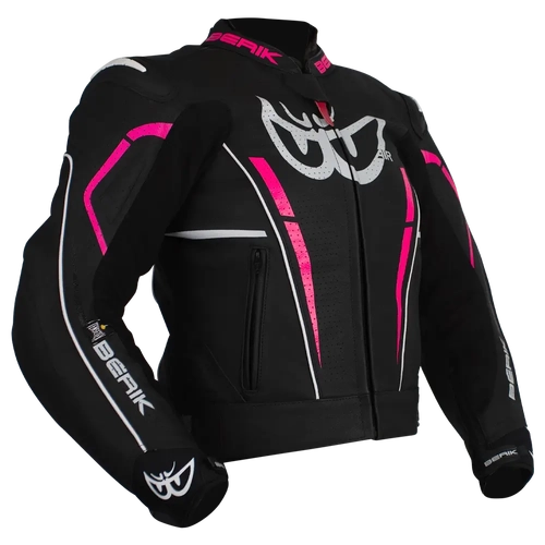 BERIK VALENTINA LADIES LEATHER JACKET BLACK PINK 42