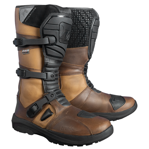 MOTODRY TREKKER MENS ADVENTURE WATERPROOF BOOT BLACK BROWN 42