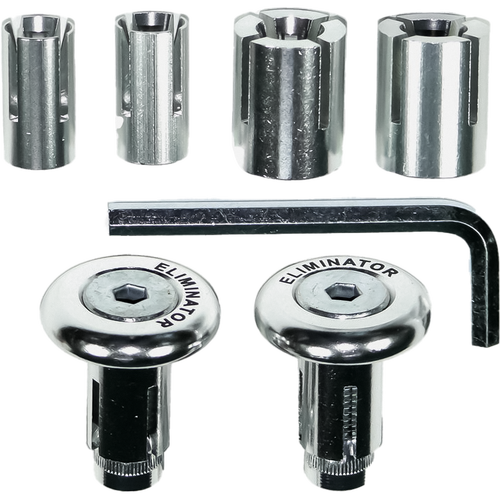 MOTORCYCLE SPECIALTIES BAR END 30MM 2 IN 1 - SILVER
