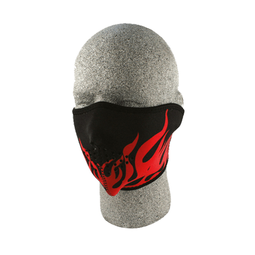 ZAN HEADGEAR NEOPRENE FACE MASKS - RED FLAMES