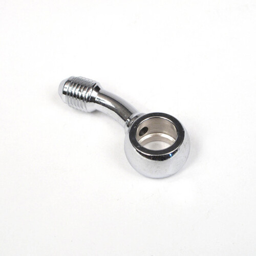 WHITES BRAKE FITTING 10mm BANJO - 30DEG@90 - STEEL CHROME