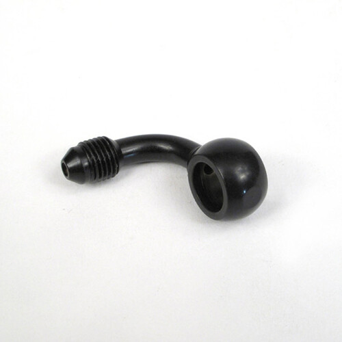 WHITES BRAKE FITTING 10mm BANJO - 90DEG - STEEL - BLACK